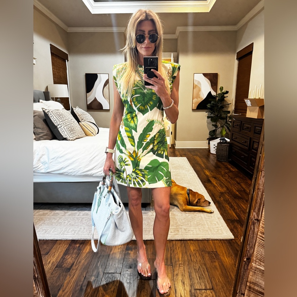 Tropical Leaf Print Dress